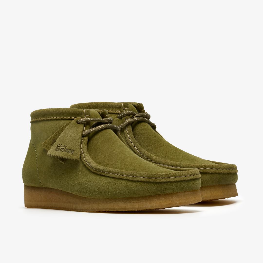 Mens Wallabee Boot Green Suede Wallabees - Image 4