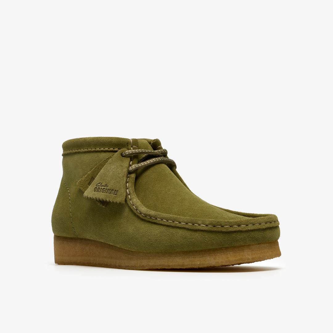 Mens Wallabee Boot Green Suede Wallabees - Image 7
