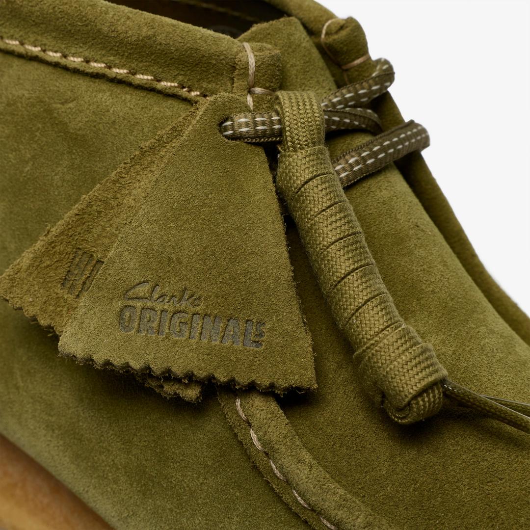 Mens Wallabee Boot Green Suede Wallabees - Image 8