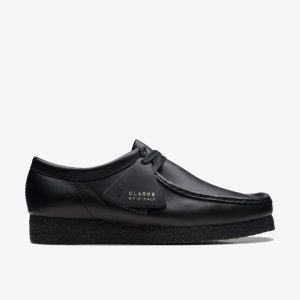 Men's Wallabee? Black Leather Shoes