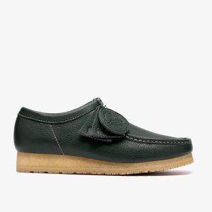 Mens Wallabee RB Dark Green Leather Wallabees