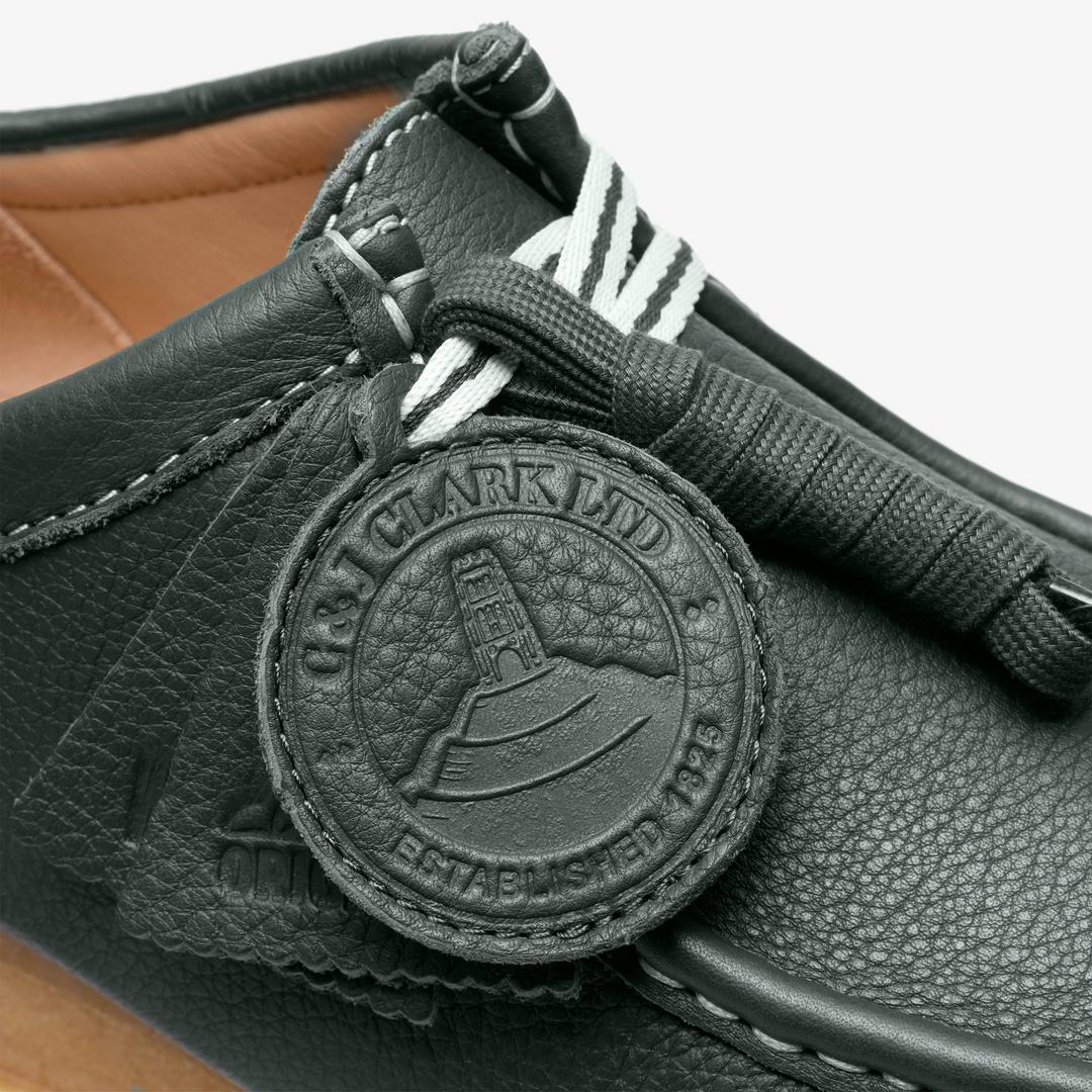 Mens Wallabee RB Dark Green Leather Wallabees - Image 10