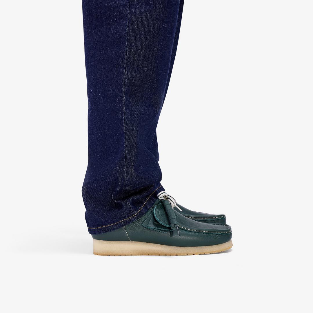 Mens Wallabee RB Dark Green Leather Wallabees - Image 2
