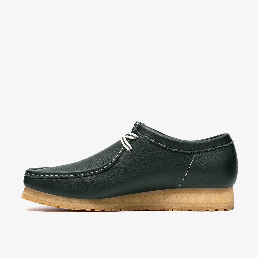 Mens Wallabee RB Dark Green Leather Wallabees - Image 4