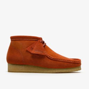 Mens Wallabee Boot Orange Suede Wallabees