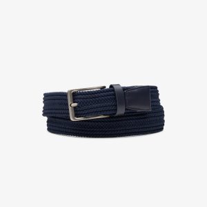 Braided Fabric Web Belt Navy Belts US