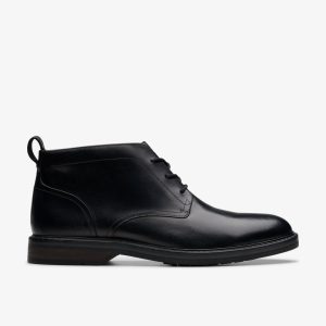 Men's Aldwin Chukka Black Leather Boots US