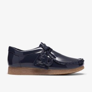 Boys Wallabee Big Kid Navy Patent Wallabees