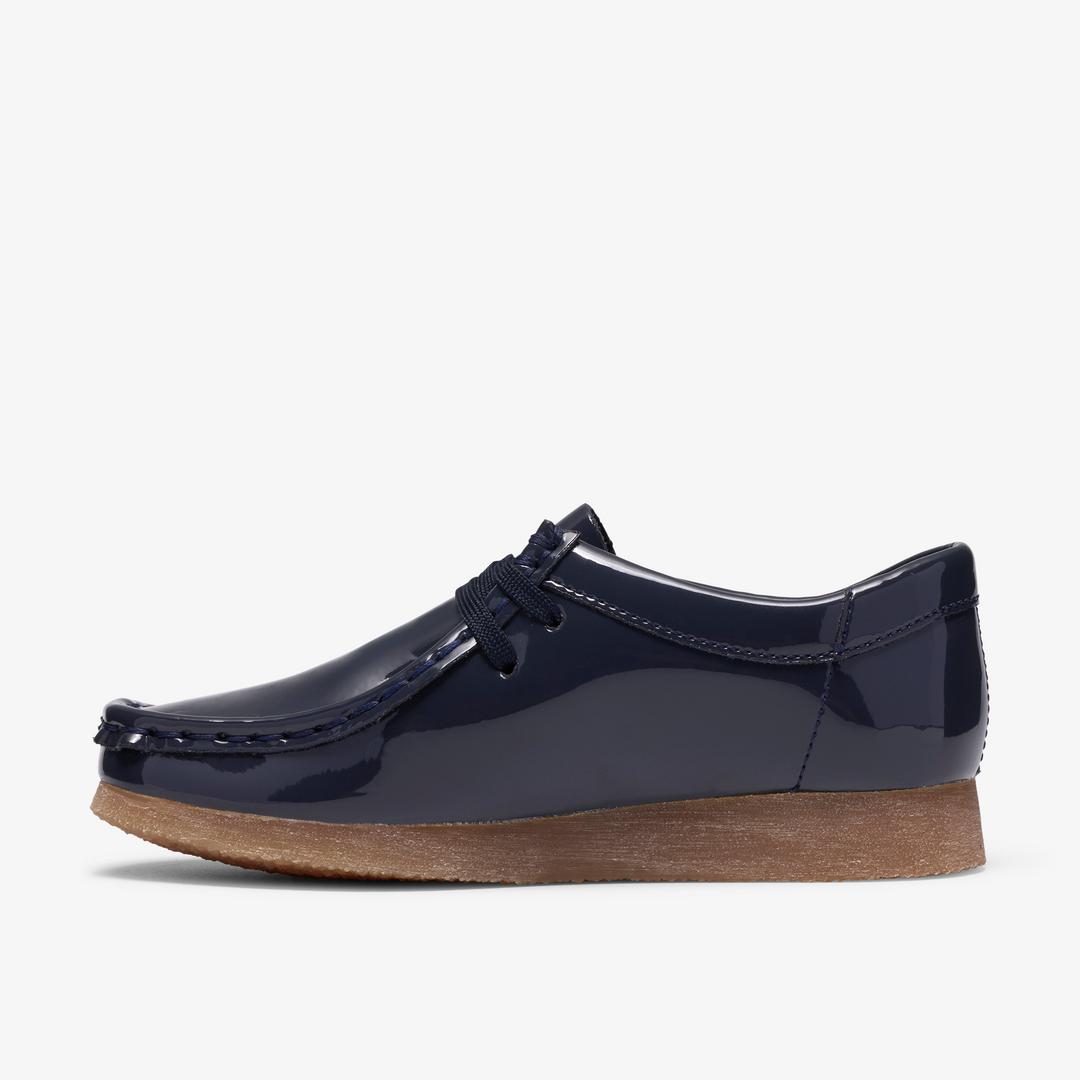 Boys Wallabee Big Kid Navy Patent Wallabees - Image 2