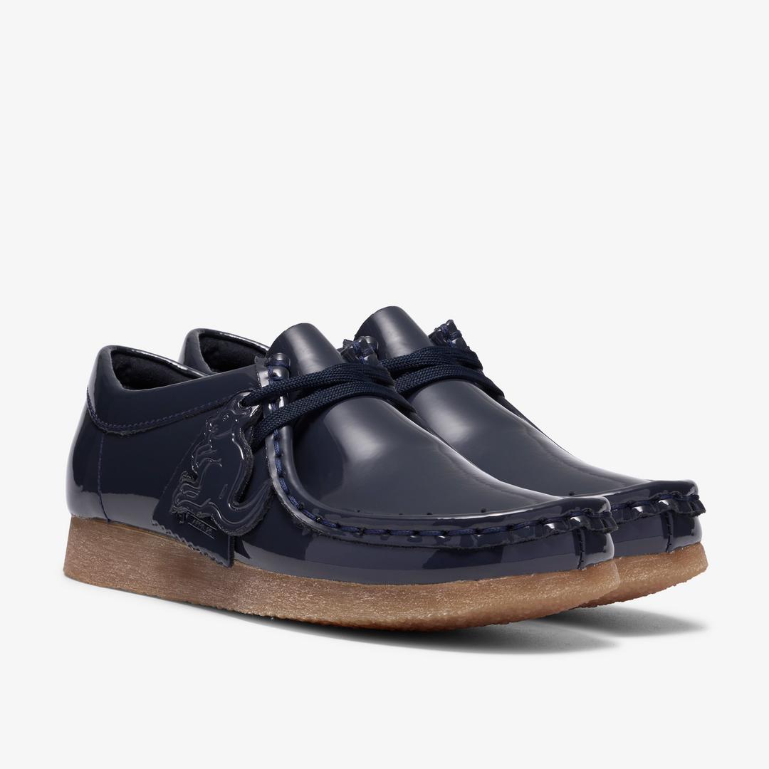 Boys Wallabee Big Kid Navy Patent Wallabees - Image 4