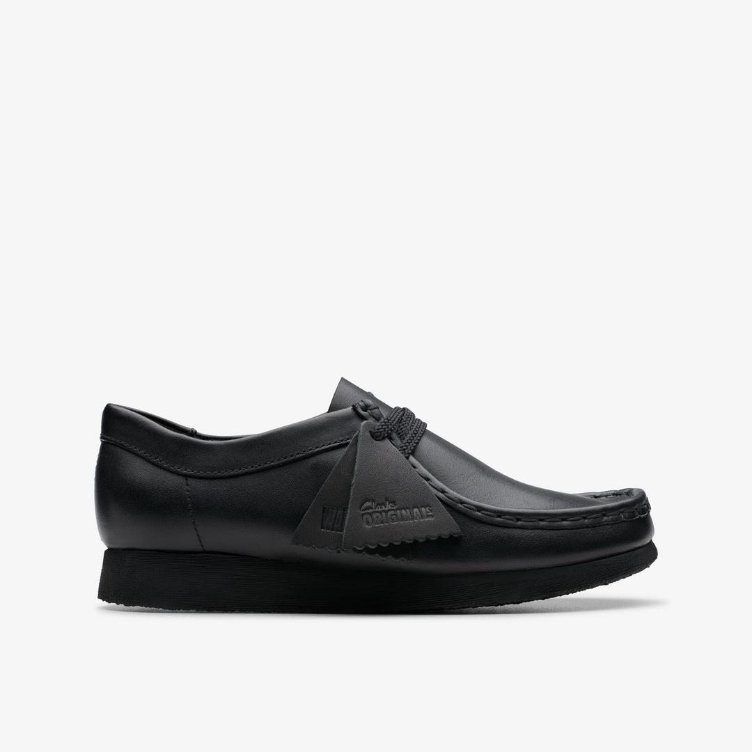 Kids Wallabee? Older Black Leather Shoes