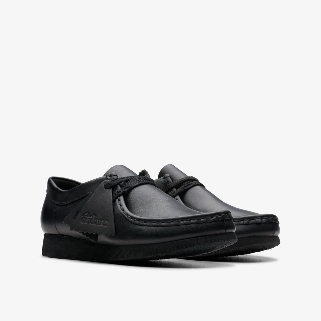 Kids Wallabee? Older Black Leather Shoes - Image 4