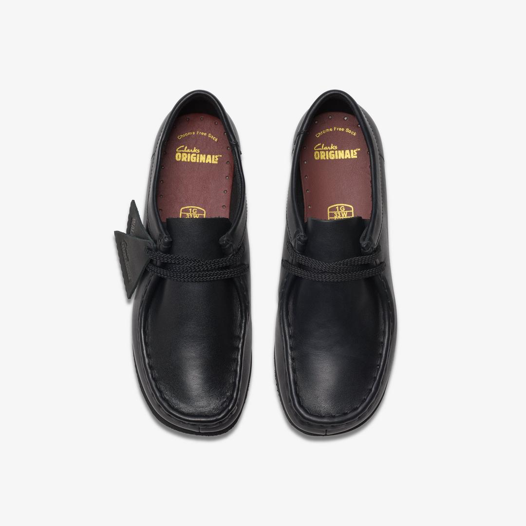 Kids Wallabee? Older Black Leather Shoes - Image 6