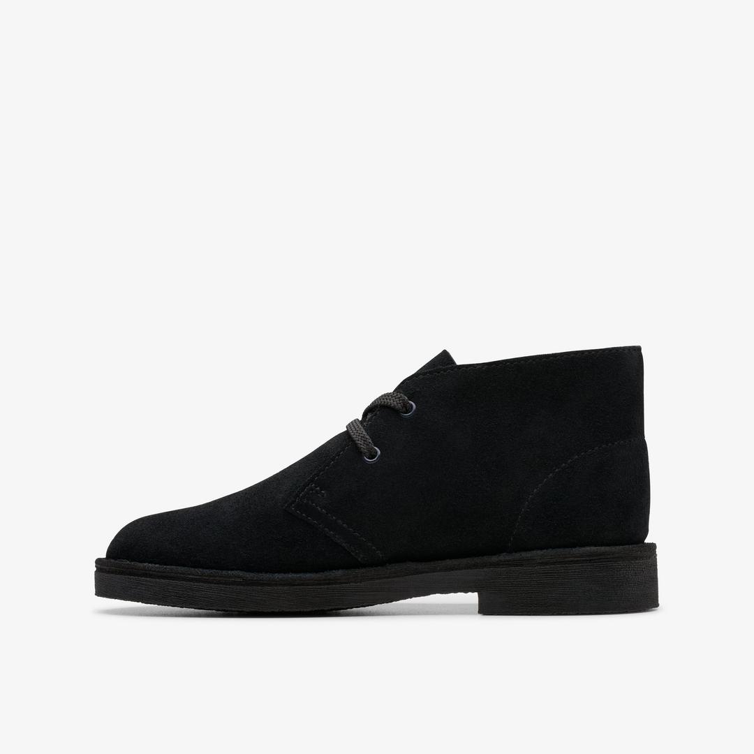 BOYS Desert Boot Older Black Suede Ankle Boots US - Image 2