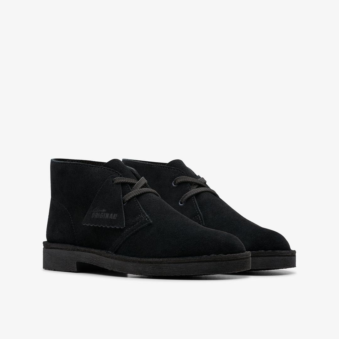 BOYS Desert Boot Older Black Suede Ankle Boots US - Image 4