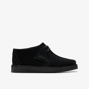 BOYS Desert Trek Older Black Suede Ankle Boots US