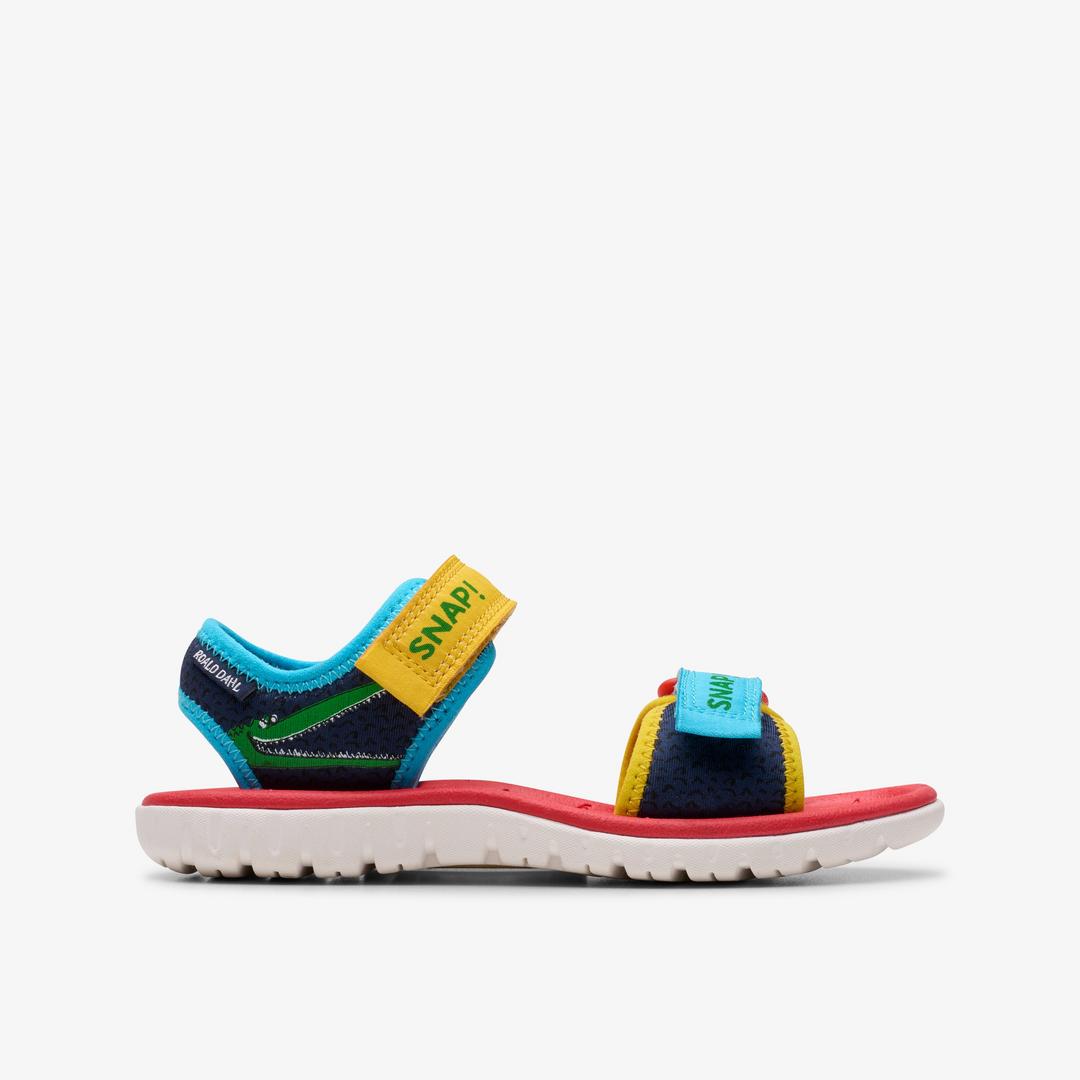 Kids Surfing Ace Navy Print Flat Sandals US