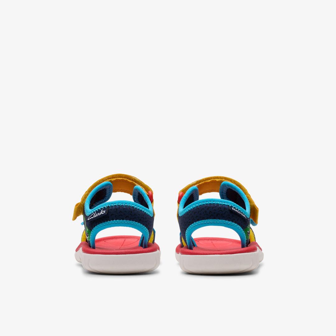 Kids Surfing Ace Navy Print Flat Sandals US - Image 10