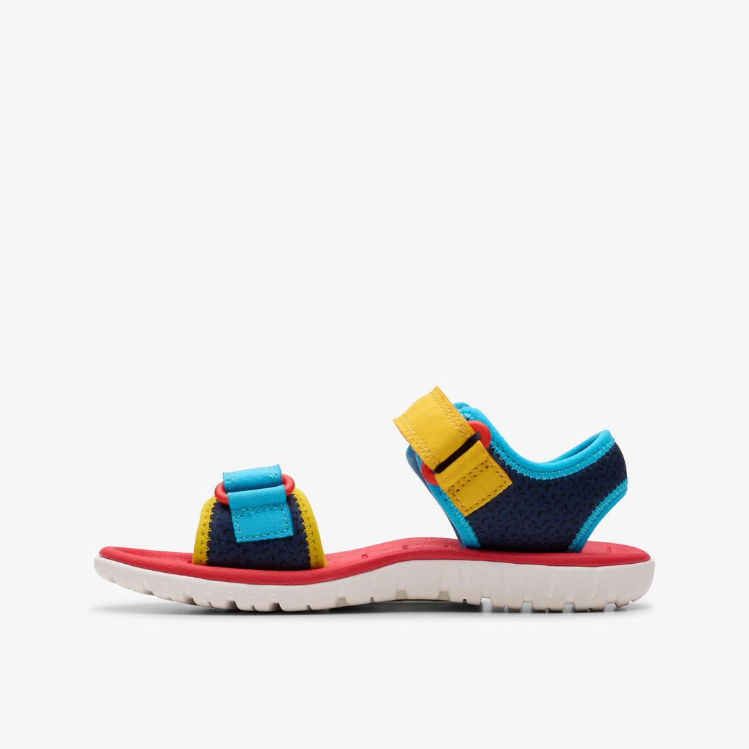 Kids Surfing Ace Navy Print Flat Sandals US - Image 7