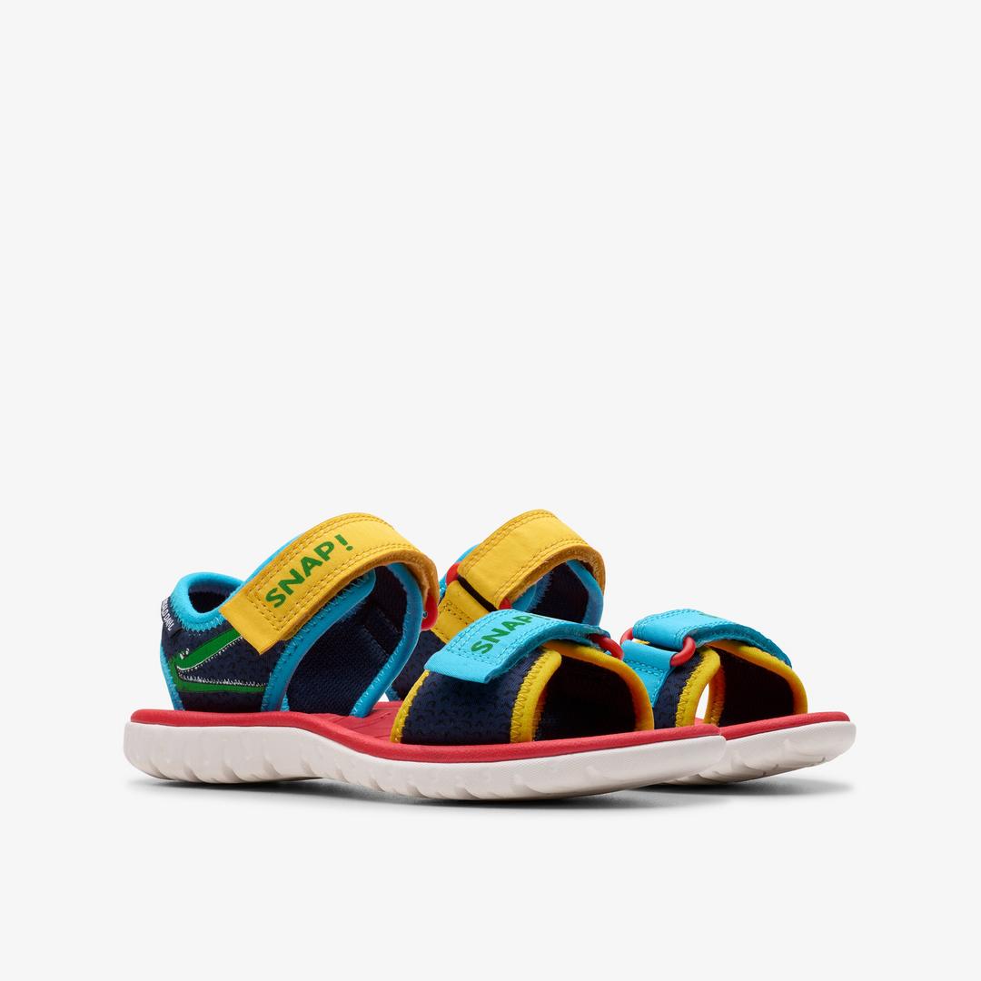 Kids Surfing Ace Navy Print Flat Sandals US - Image 9