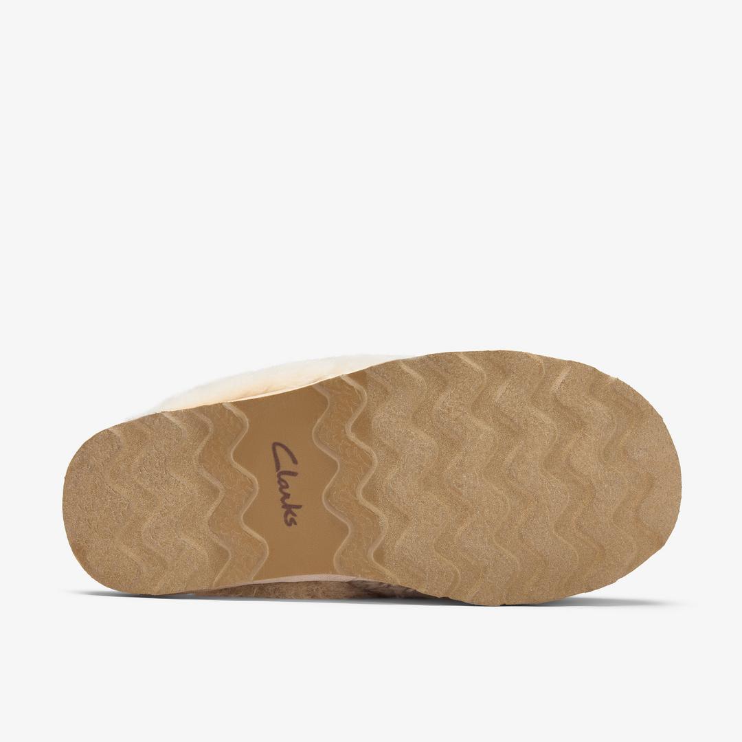 Womens Stockinette Khaki Slippers - Image 3