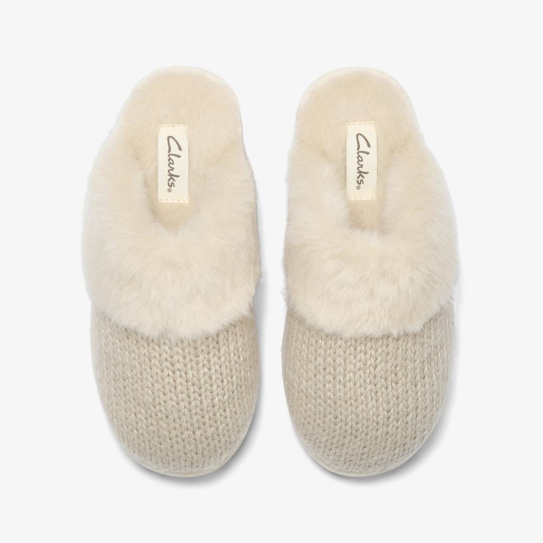 Womens Stockinette Khaki Slippers - Image 6