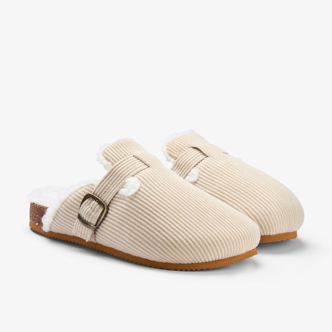 Womens Cory Buckle Khaki Slipppers - Image 5