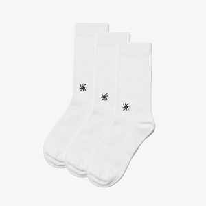 Cloud Steppers 3 Pack Crew White Socks