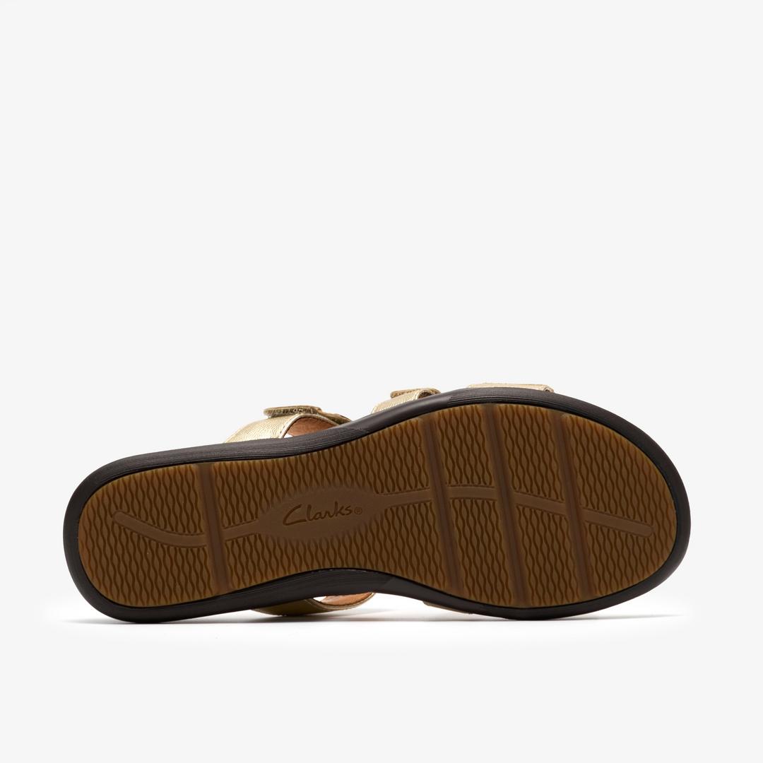 Womens Kitly Pearl Champagne Leather Flat Sandals - Image 4