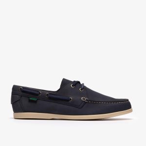 Mens Charmouth Lace Navy Nubuck Boat Shoes