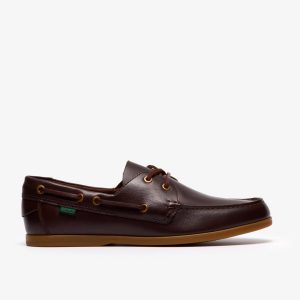Mens Charmouth Lace Brown Leather Boat Shoes